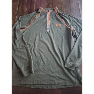 Under Armour Olive Green Long Sleeve 1/4 Zip Pullover Shirt XL